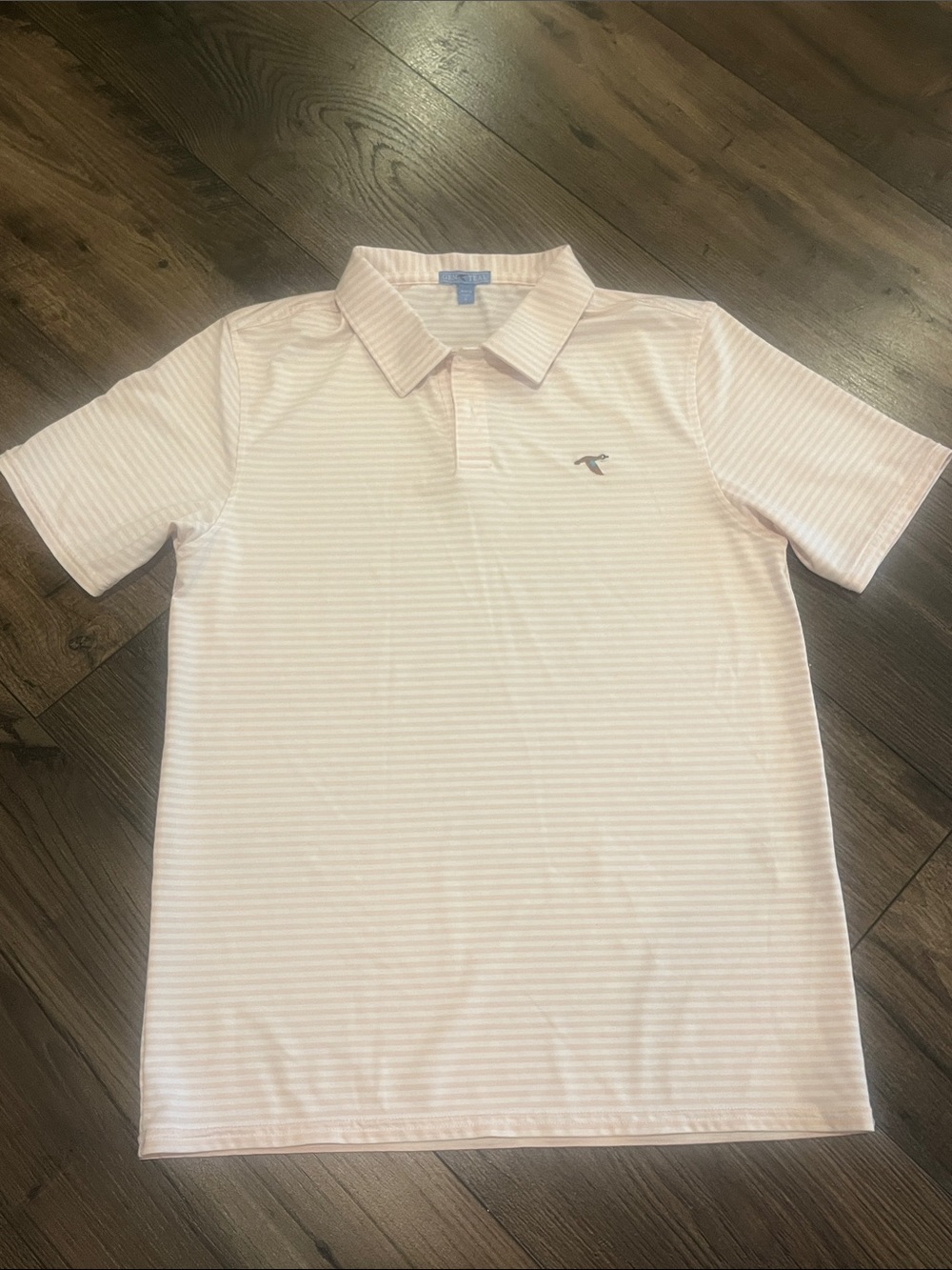 Boys' Light Pink Striped Polo Shirt